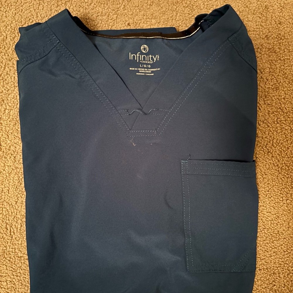 Cherokee Infinity Sea Green Scrub Top